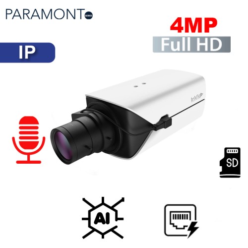 Cámara IP Box 4Mpx, con IA, IP67, Onvif, con entrada de audio InVidTech (PAR-P4RICSNH-AI) Cámara IP Box 4Mpx, con IA, IP67, Onvif, con entrada de audio InVidTech (PAR-P4RICSNH-AI)
